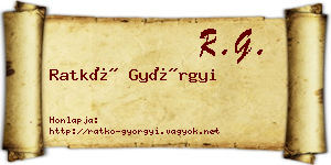 Ratkó Györgyi névjegykártya